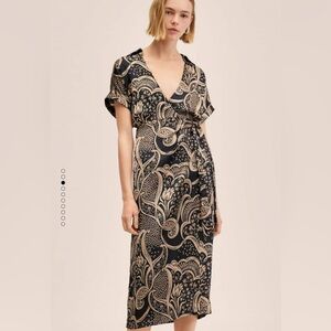 Mango Silky Printed Wrap Dress